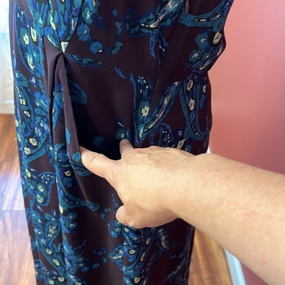 Cabi Treasure Paisley Crossover Style V Neck Midi Dress Style 3461 - Picture 6 of 12